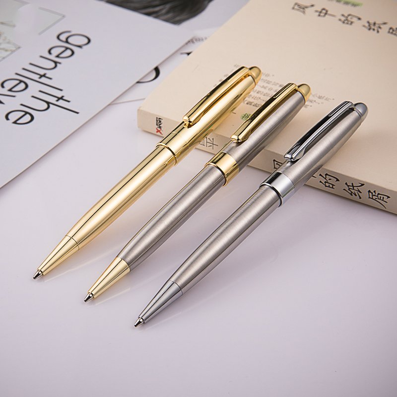 New Launched Stationery Items Pen Luxury Engraved Metal Pens Gold Silver Ballpoint Pen