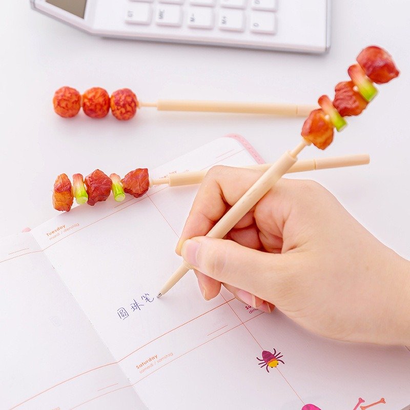 Korean creative ballpoint simulation skewers mutton skewers modeling craft pen funny personality student stationery wholesale