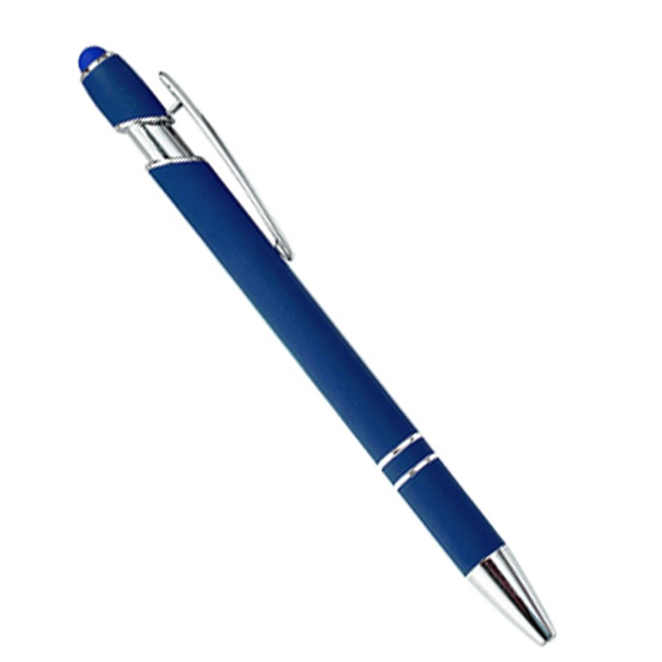Factory Wholesales Custom Multi Function Soft Touch Colorful Metallic Ballpoint Pen With Clip For Office And School