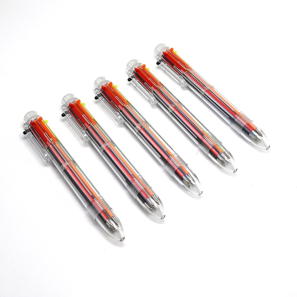 6 In 1 Colorful Pens Novelty Multicolor Ballpoint Pen Multifunction Stationery School Supplies