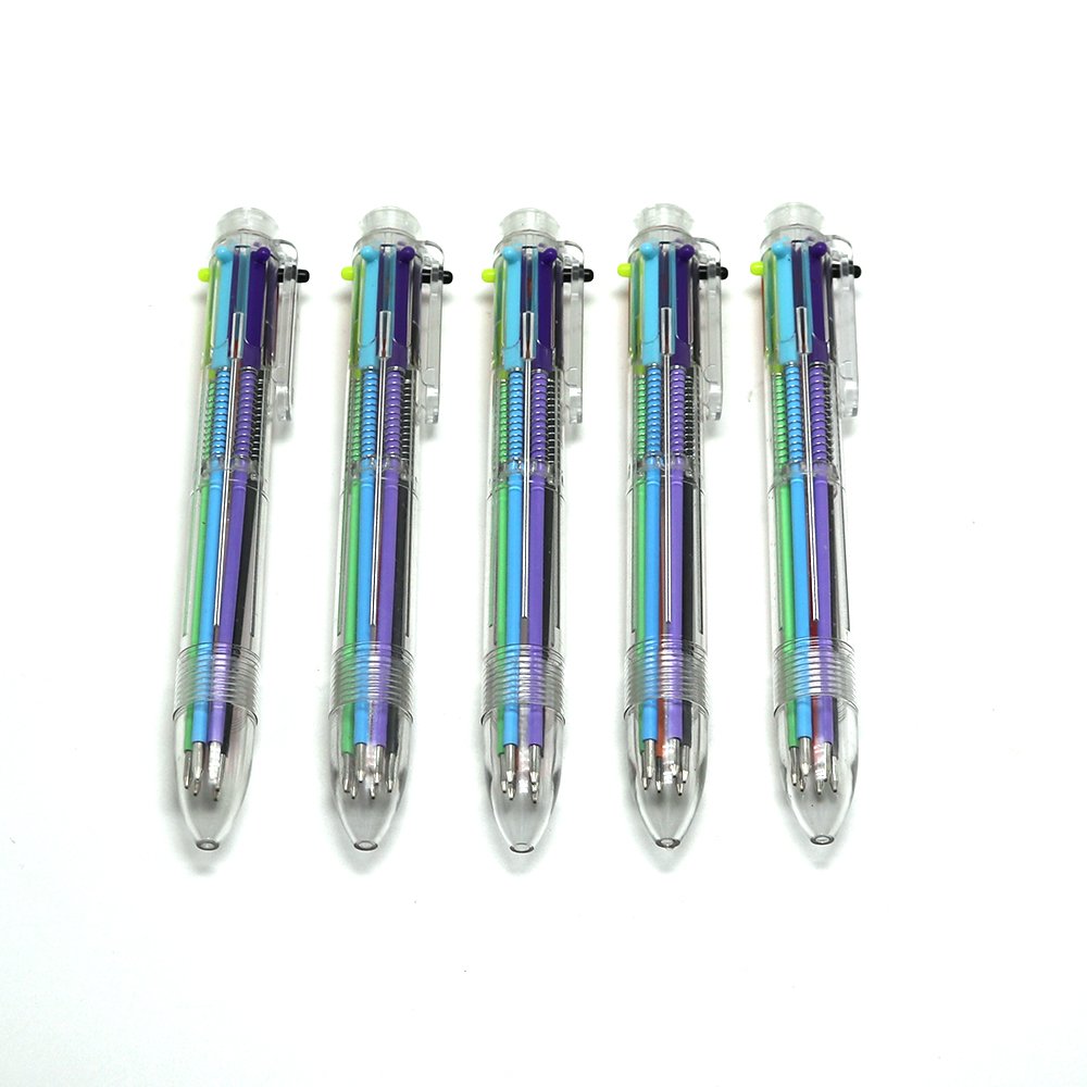 6 In 1 Colorful Pens Novelty Multicolor Ballpoint Pen Multifunction Stationery School Supplies