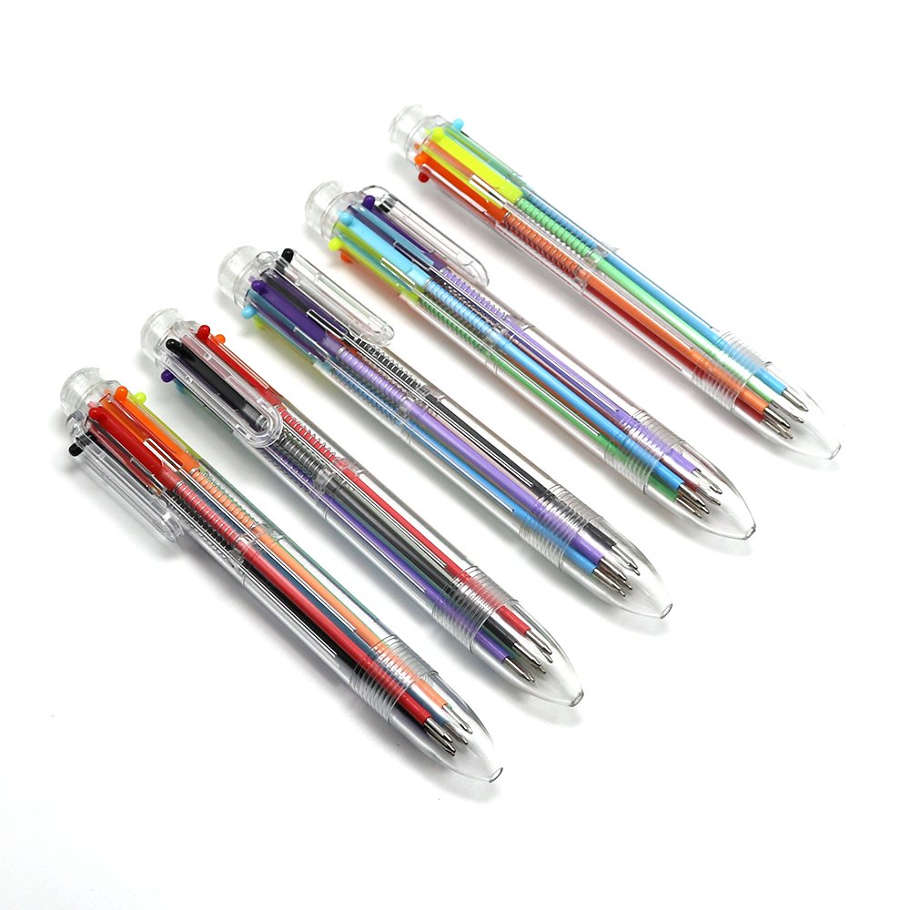 6 In 1 Colorful Pens Novelty Multicolor Ballpoint Pen Multifunction Stationery School Supplies