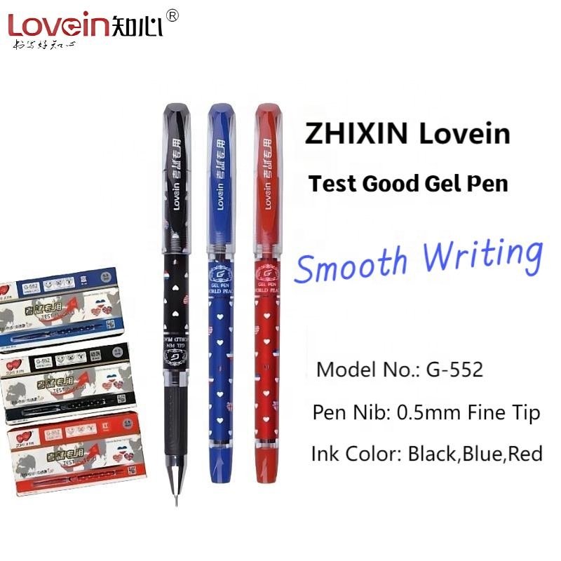 Zhixin kawaii gel pen G-552 fine point 0.5mm, perfect note taking journaling no bleed ink nib pens with student office gel pens