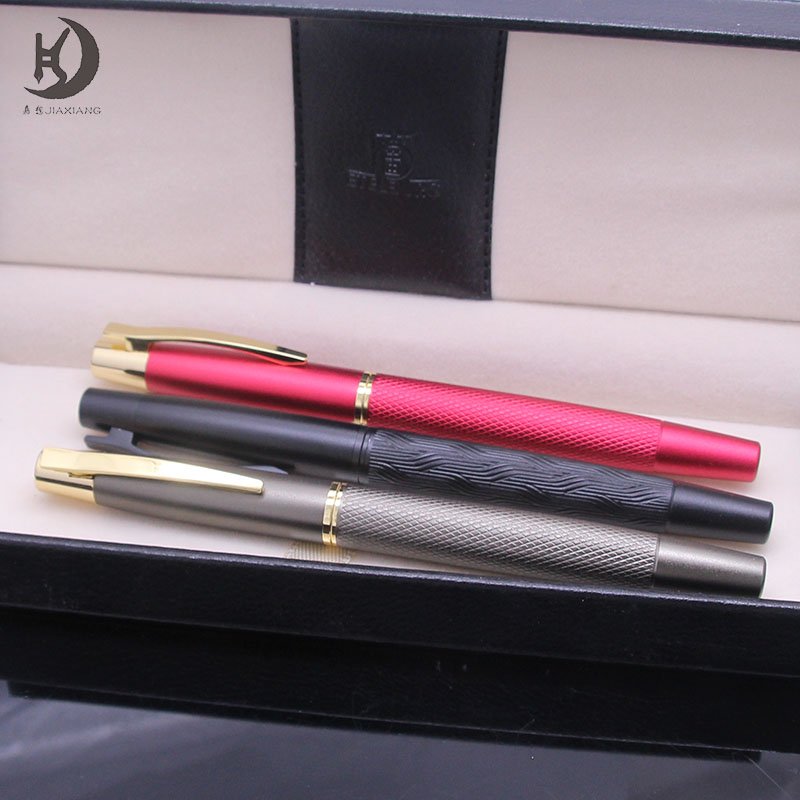Promotional business custom pen design engraved branded logo gift ballpoint writing pen luxury metal roller ball pen set