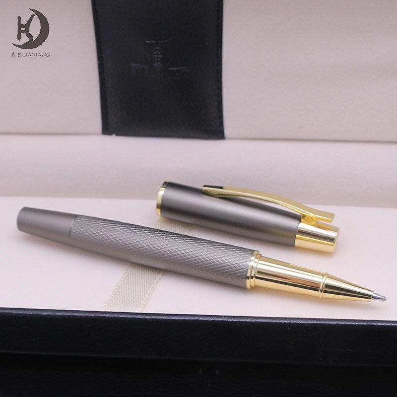 Promotional business custom pen design engraved branded logo gift ballpoint writing pen luxury metal roller ball pen set