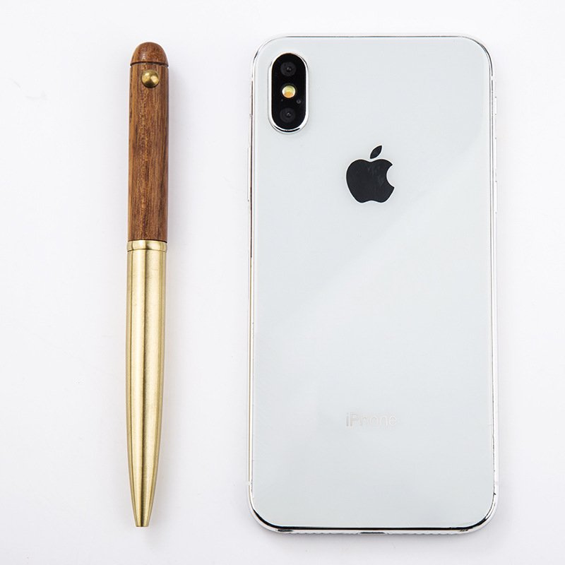 Factory Wholesale Mahogany Brass Rotary Ballpoint Pen Sandalwood Signing Pen Office Supplies Stationery Gift Pen Custom Logo