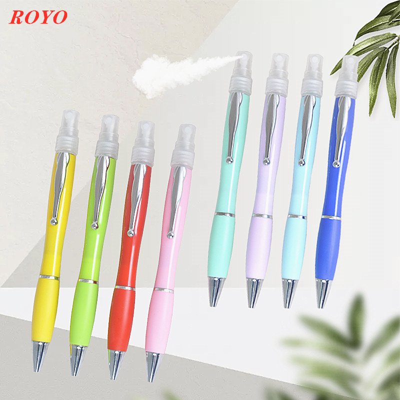 colorful 3ml ABS empty bottle hand mini plastic pen spray bottle perfume sanitizer desinfectante spray pen-SD-988