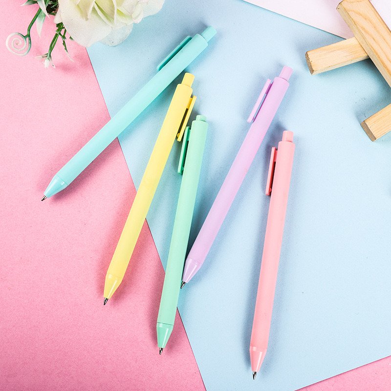 Cute biros, macaroon colour unisex pen, retractable beautiful office supplies for both men and women, best gift, smooth writing