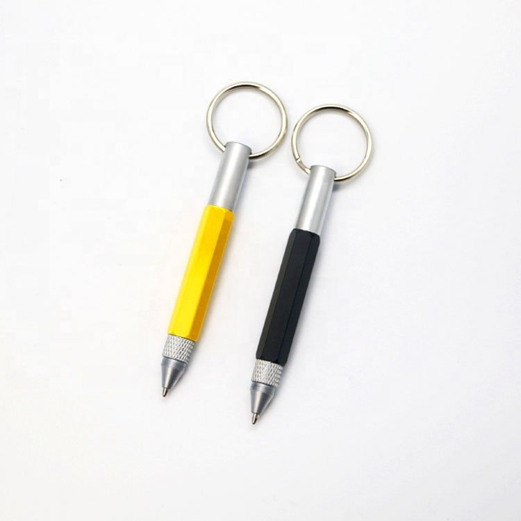 mini Multifunction Ballpoint Pen, 6 In 1 of Ball Pen, Stylus, Screwdriver, Scale, Keychain