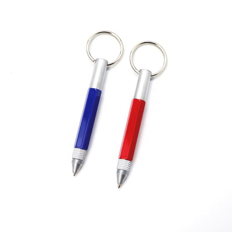mini Multifunction Ballpoint Pen, 6 In 1 of Ball Pen, Stylus, Screwdriver, Scale, Keychain