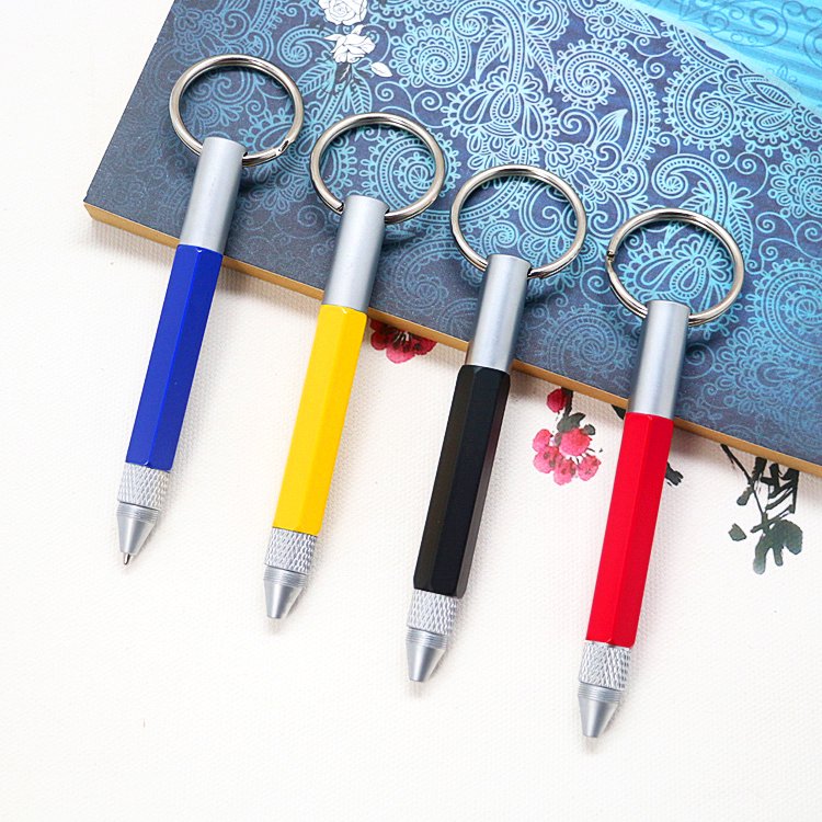 mini Multifunction Ballpoint Pen, 6 In 1 of Ball Pen, Stylus, Screwdriver, Scale, Keychain