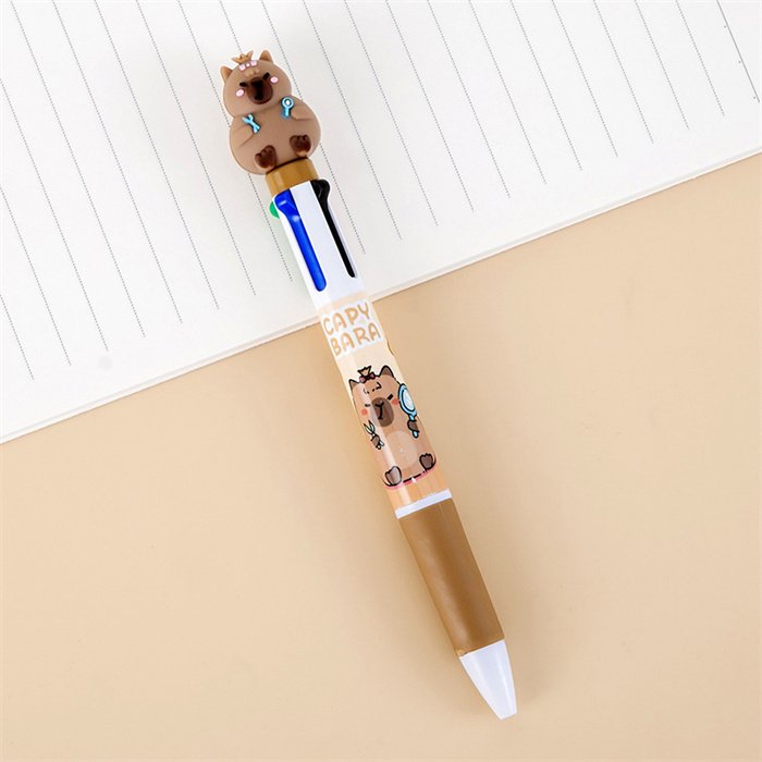 Free samples Kids kawaii capybara stationery 2025 cheap custom advertise plastic ballpoint pen school writing tools pens 0.5mm