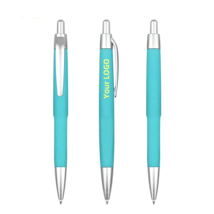 Custom Branded plastic rubber coated click hotel cheap pen for promotion giveaway gift pen with custom logo
