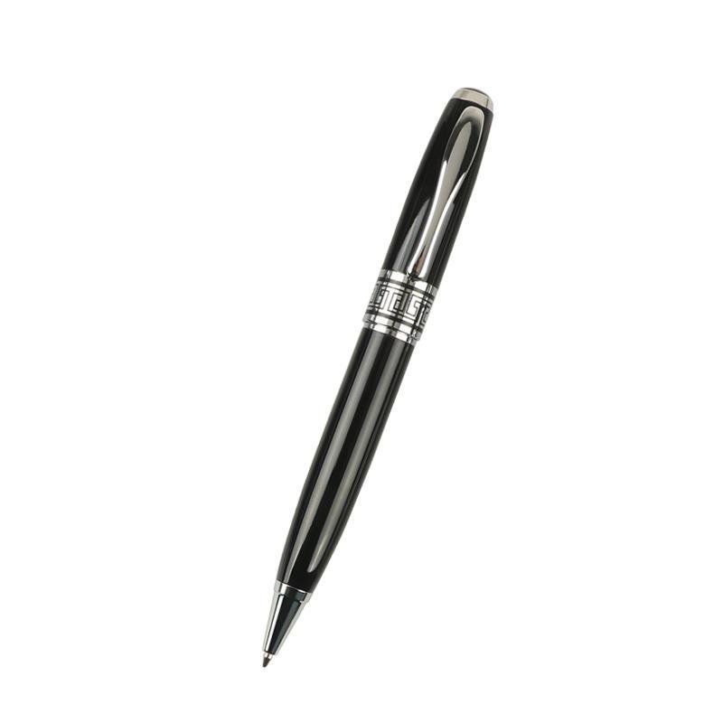 Wholesale 1.0mm Black Business Gift Metal Ballpoint Pen eco-friendly fluent writing pen Pole Ball Pen With Customized Logo