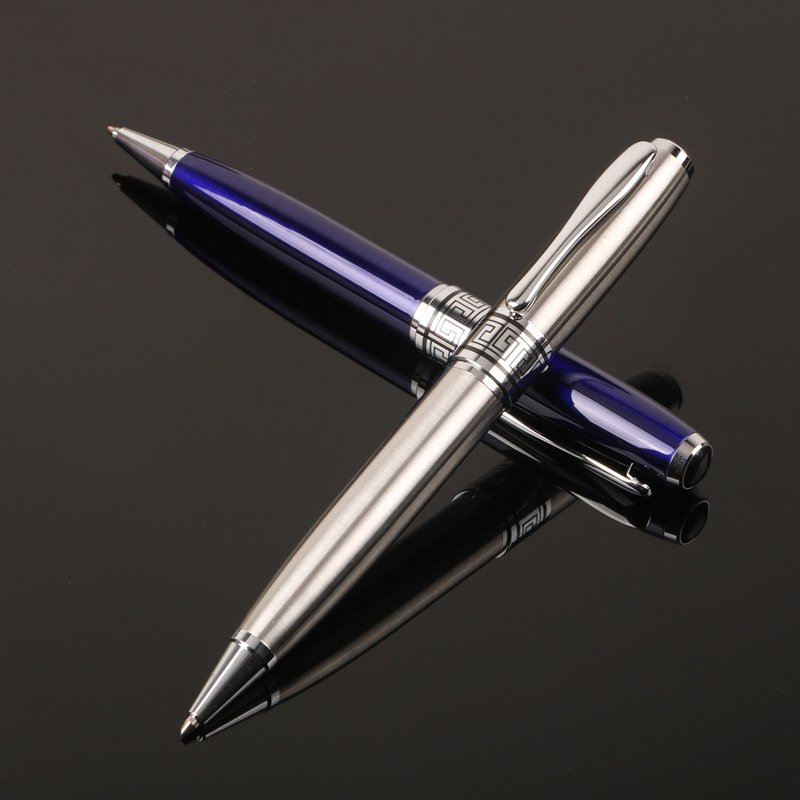 Wholesale 1.0mm Black Business Gift Metal Ballpoint Pen eco-friendly fluent writing pen Pole Ball Pen With Customized Logo