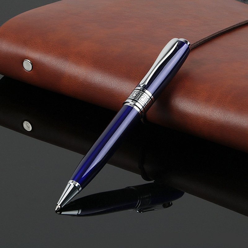 Wholesale 1.0mm Black Business Gift Metal Ballpoint Pen eco-friendly fluent writing pen Pole Ball Pen With Customized Logo