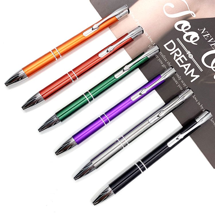 Luxury Business-Style Promotional Metal Ball Pen Customized Logo Laser Engraving Personalized Gift Ballpoint Pen Writing 1.0 mm