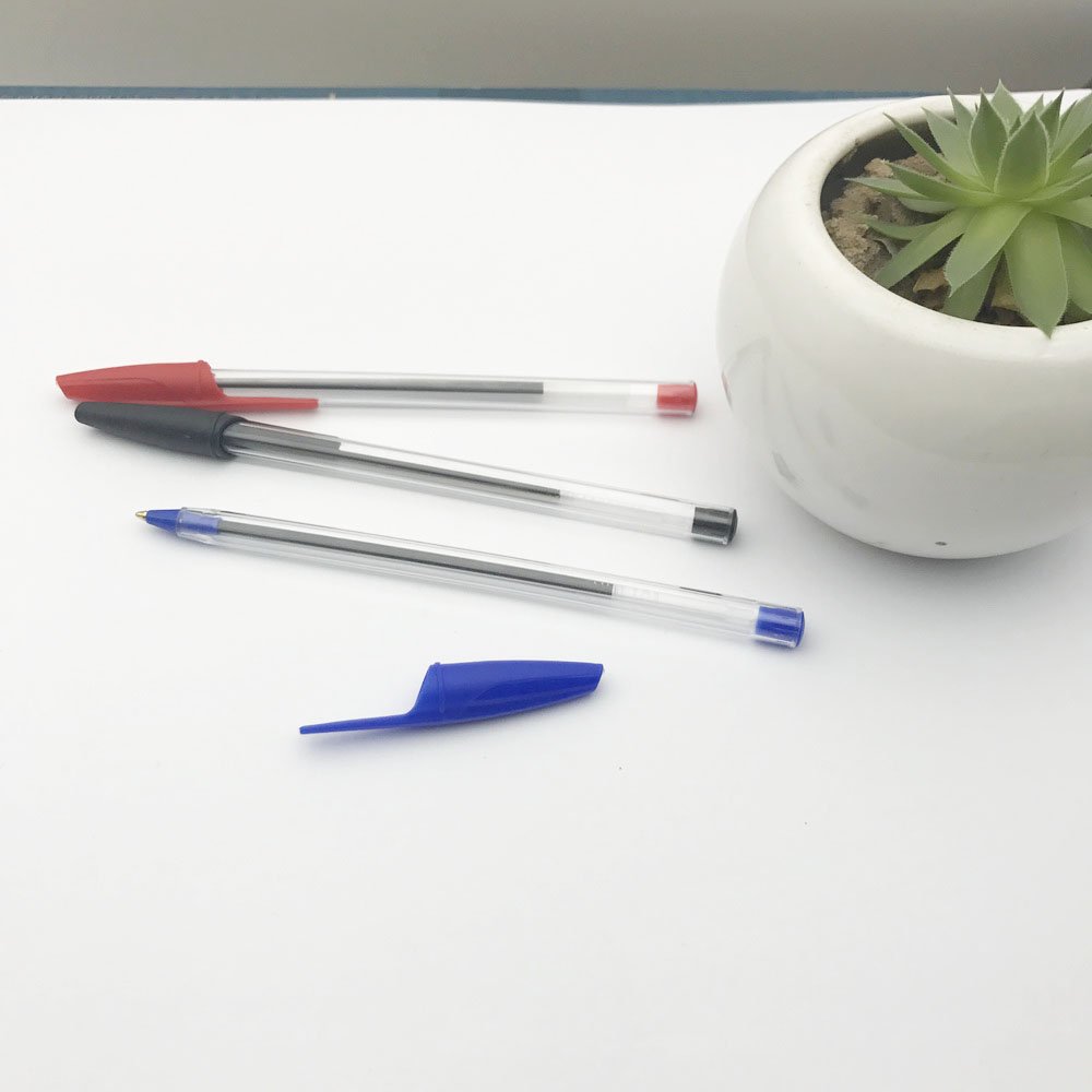 Transparent penholder color hat cheap ballpoint pen