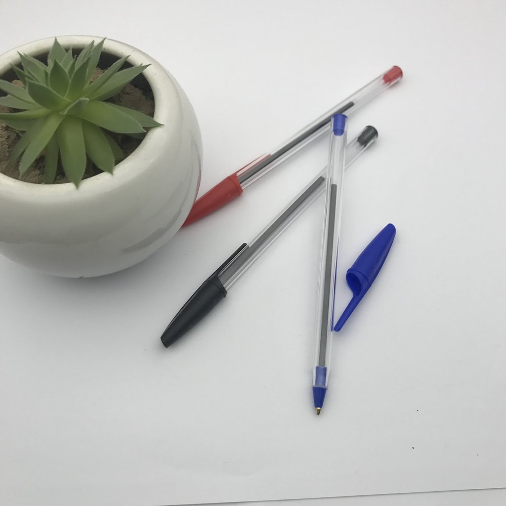 Transparent penholder color hat cheap ballpoint pen