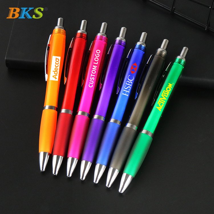 Colorful Custom Plastic Ball Pen Plastic Ball Point Pen Custom With Logo Promotion