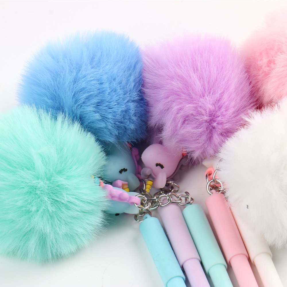 2022 Factory custom Korean kids doll toy ballpoint pen love Cartoon plush dolls flamingo promotional gift pen for student