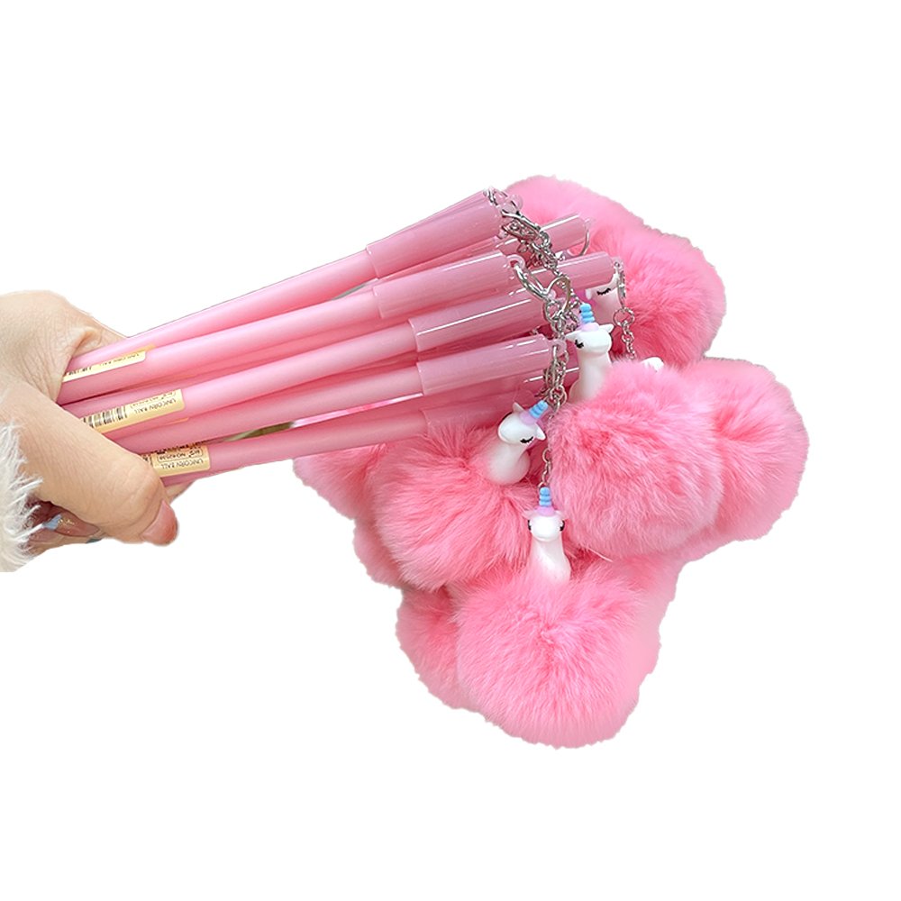 2022 Factory custom Korean kids doll toy ballpoint pen love Cartoon plush dolls flamingo promotional gift pen for student