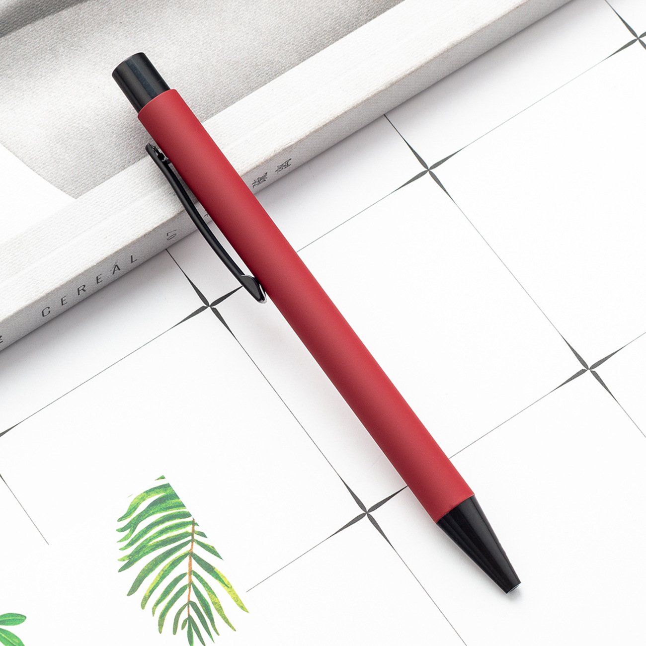 Customizable Logo Novelty Metal Ballpoint Pen 1.0mm Nib Rubber Advertising Pen Office Supplies Business Promotional Gift Pen