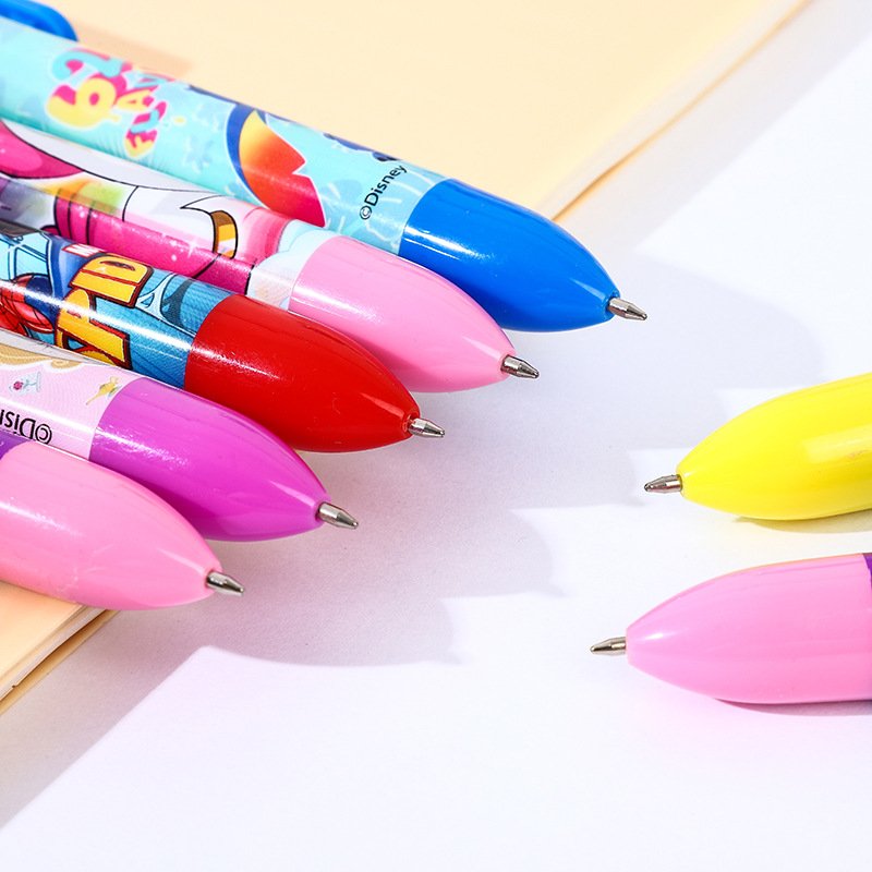 Multi colored ballpoint pen cartoon cute 6-color press ballpoint pen film color multifunctional student hand account pen