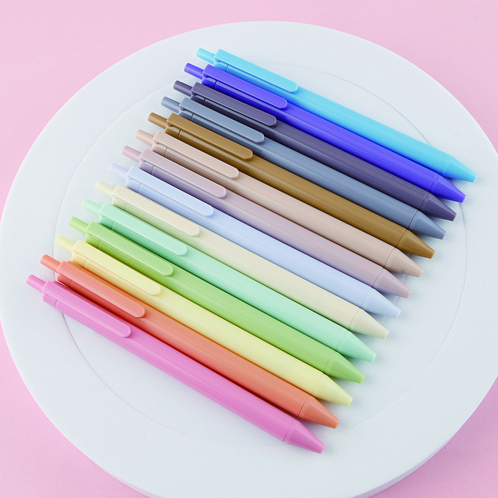 15 Candy Color Cheap Promotional Plastic Ballpoint Pens with Custom Logo, Cute pens for school, office