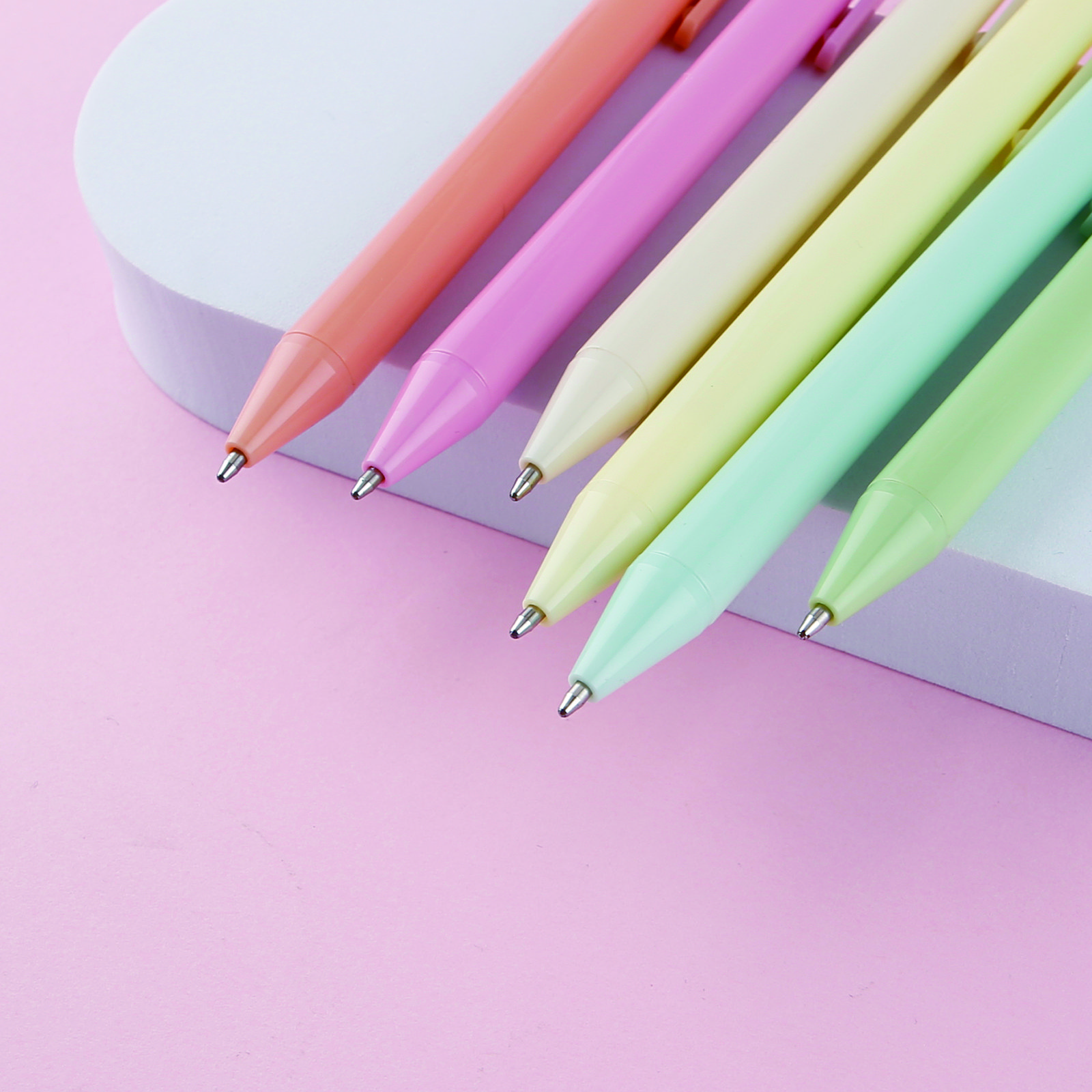 15 Candy Color Cheap Promotional Plastic Ballpoint Pens with Custom Logo, Cute pens for school, office