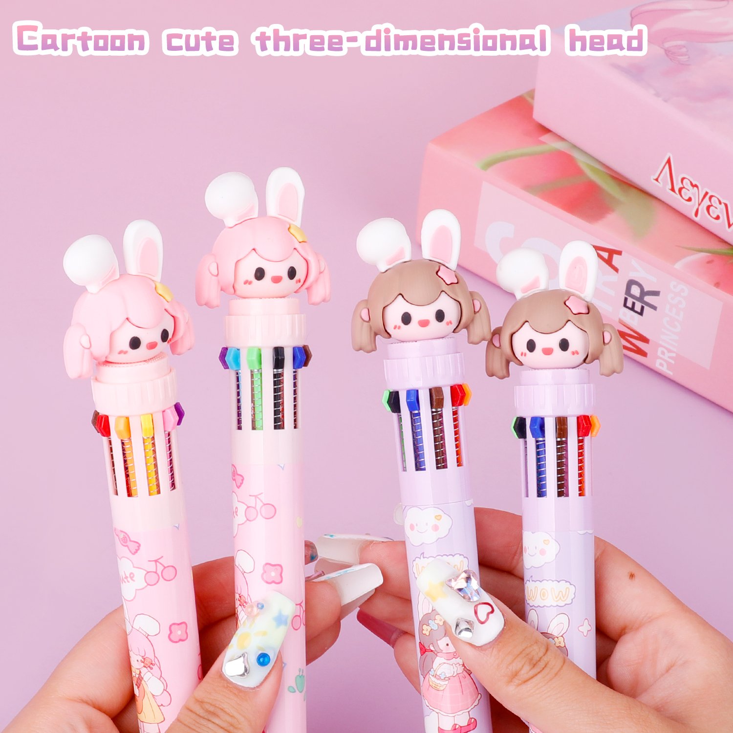 Bulk Plastic Cheap Multicolored Coated Cute Ballpoint Pens With OEM Retractable Custom Printed Logo For Stationery 10 Colors