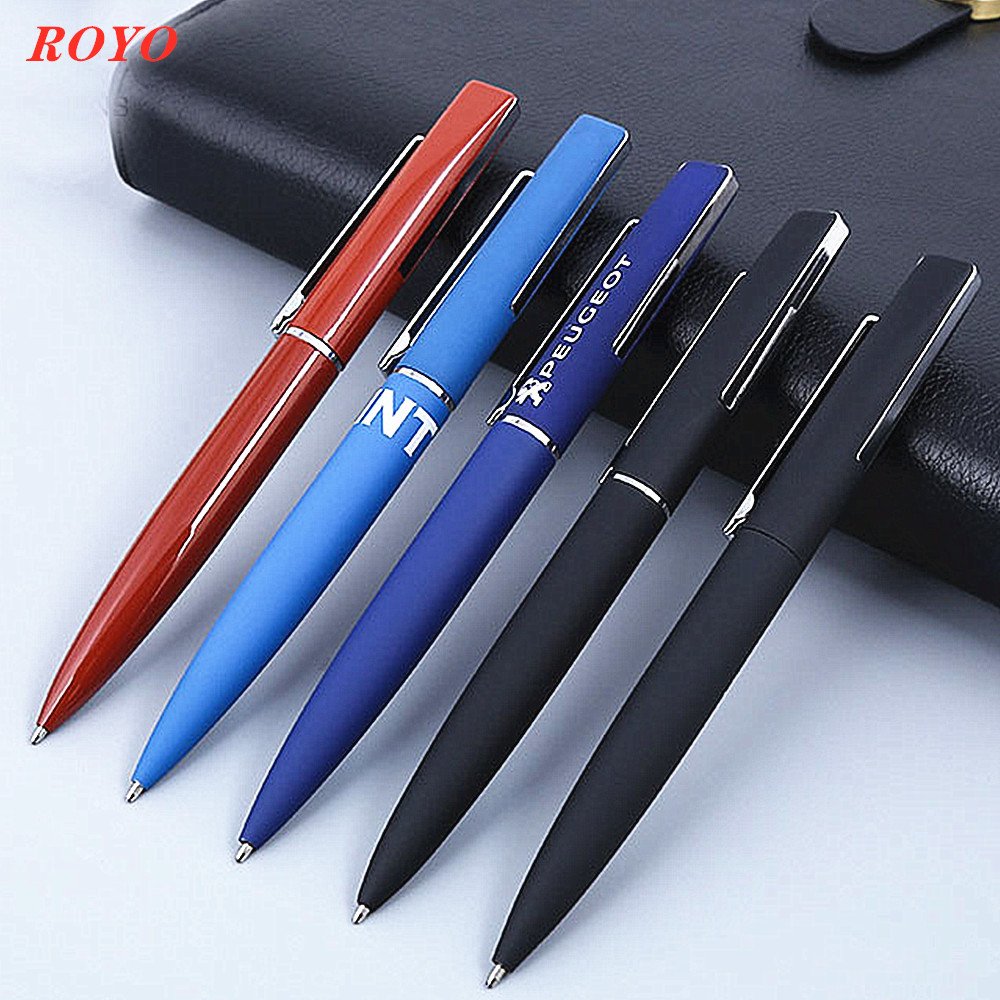 Factory Supply Fine Premium Advertising Promotions Gift Metal Ballpen Matte Rubber Ballpoint Pen With Customized Logo