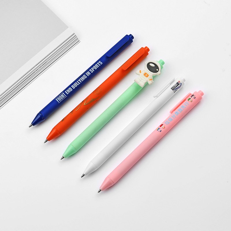 High Beauty Instagram Stationery Macaron Advertising gel pen Customized LOGO Fresh Color Press ballpoint pen