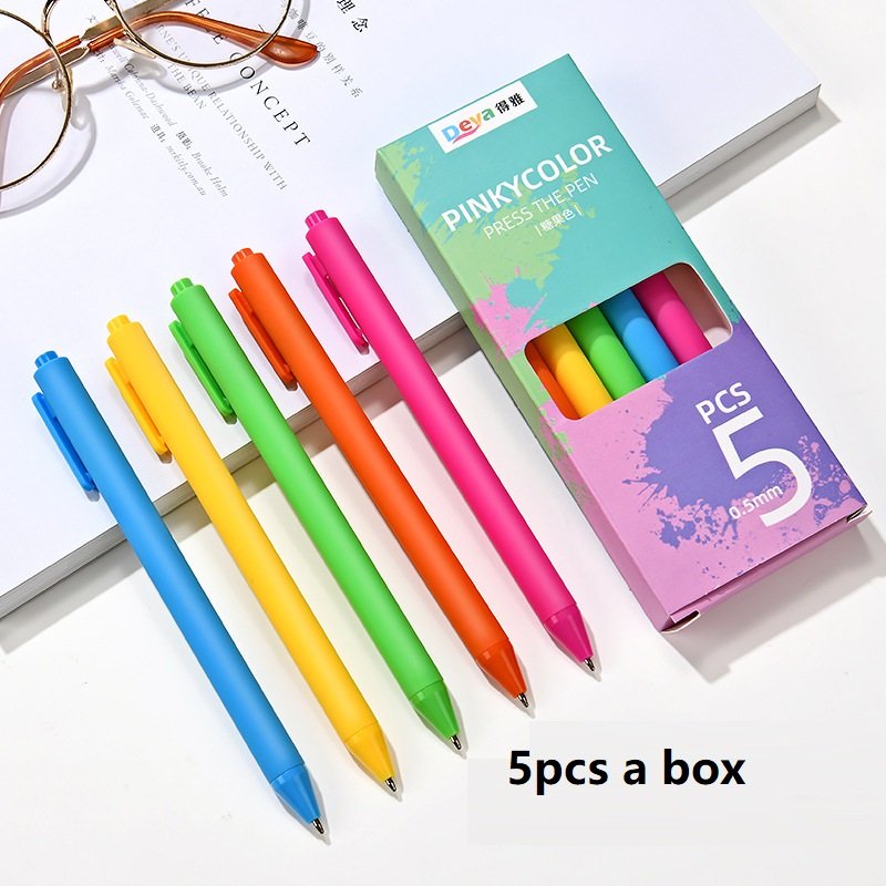 High Beauty Instagram Stationery Macaron Advertising gel pen Customized LOGO Fresh Color Press ballpoint pen