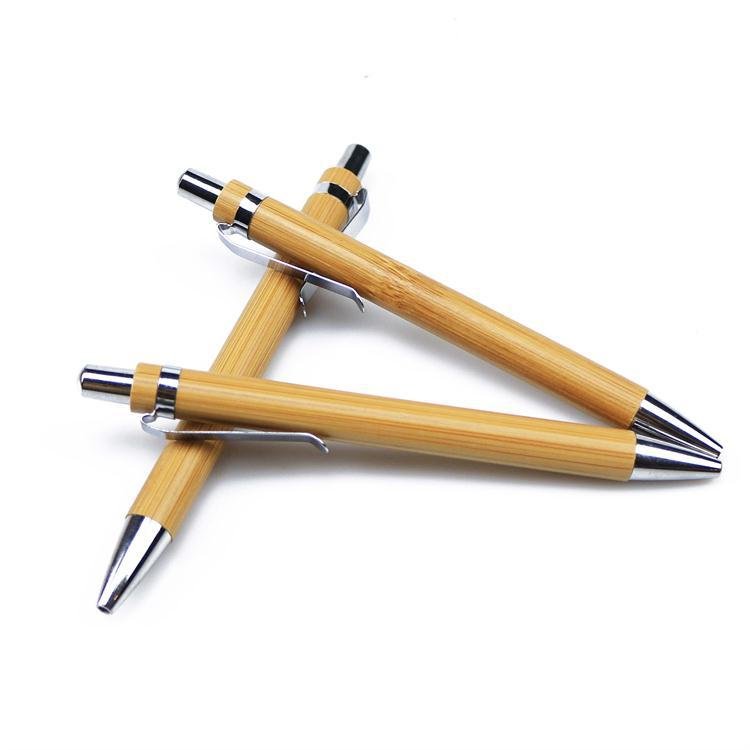 Hot Selling Bamboo Pen Blank Personalized Engraving Wood Fountain Pen Promotion Wooden Ballpoint Pen Custom Logo Printing