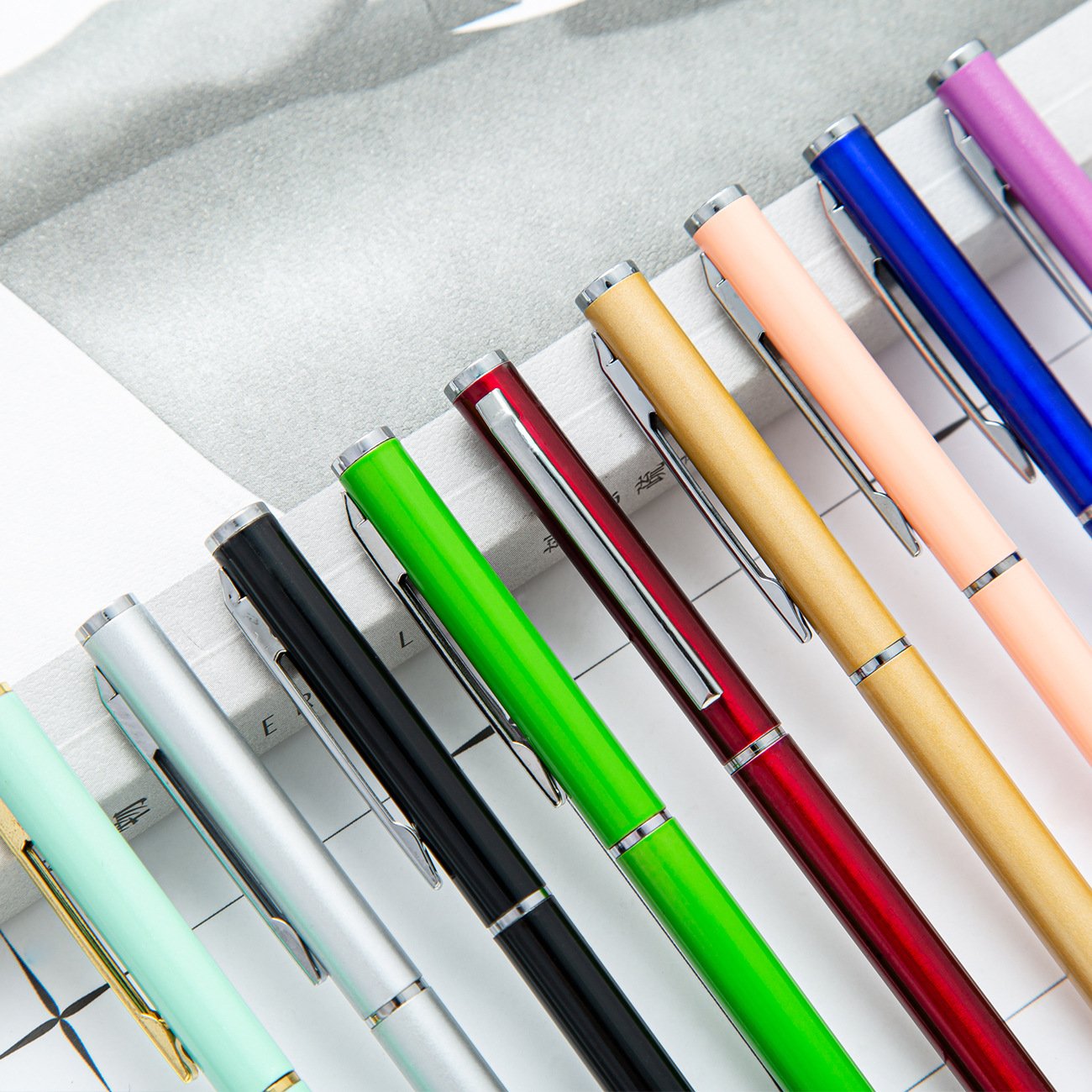 Hot Sale Customized Logo Ballpoint Pen Slim Metal Senior Novelty Design 1.0mm Business Promotional Office Hotel Advertising Gift