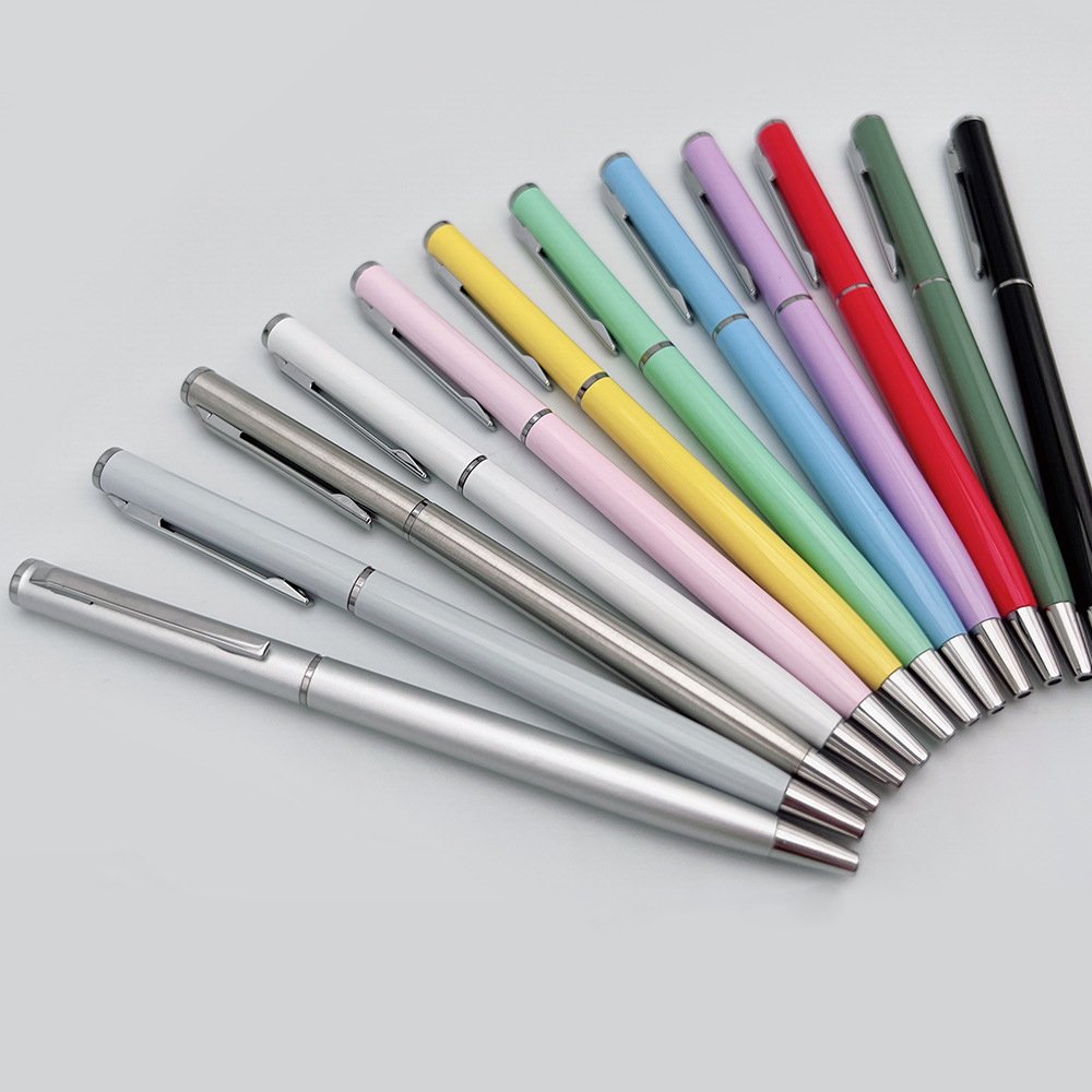 2023 New Hot Sale Business Metal Pen Slim Quality Gifts Office Advertising Ballpoint Pen Logo