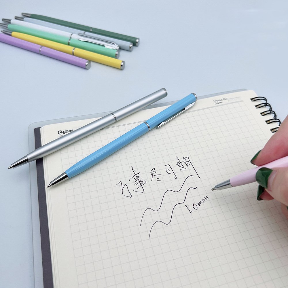 2023 New Hot Sale Business Metal Pen Slim Quality Gifts Office Advertising Ballpoint Pen Logo