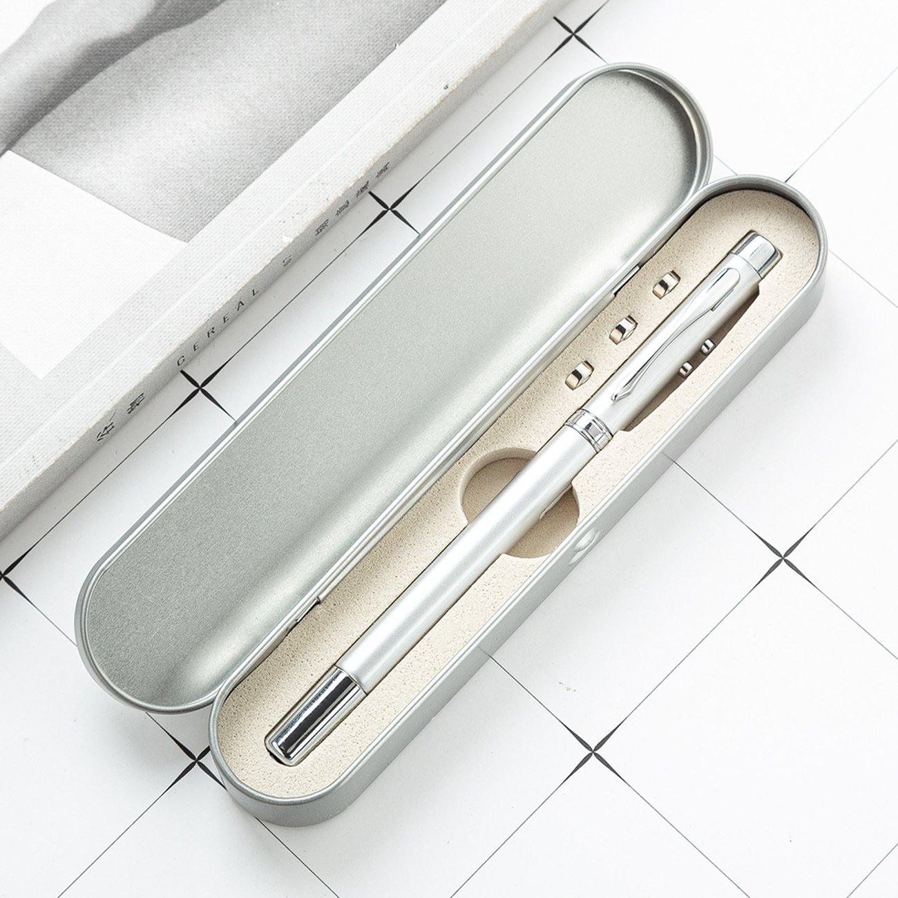 NEW 4 in 1 Teaching Ball Pen Telescopic RED Laser Pen With Metal Case