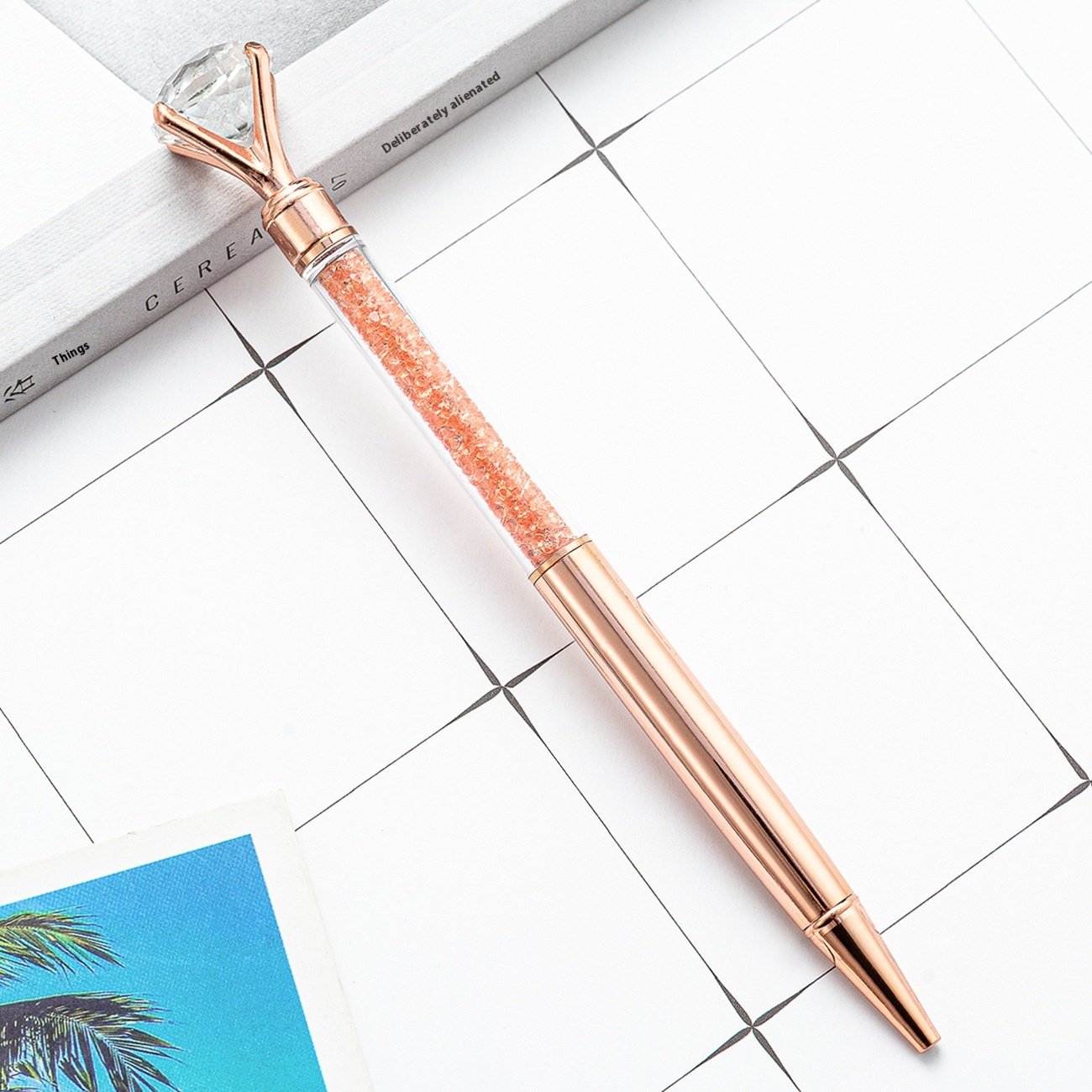 Wholesale Creative Crystal Diamond Ballpoint Pen Novelty Business Metal Body Custom Logo Metal Material Customizable
