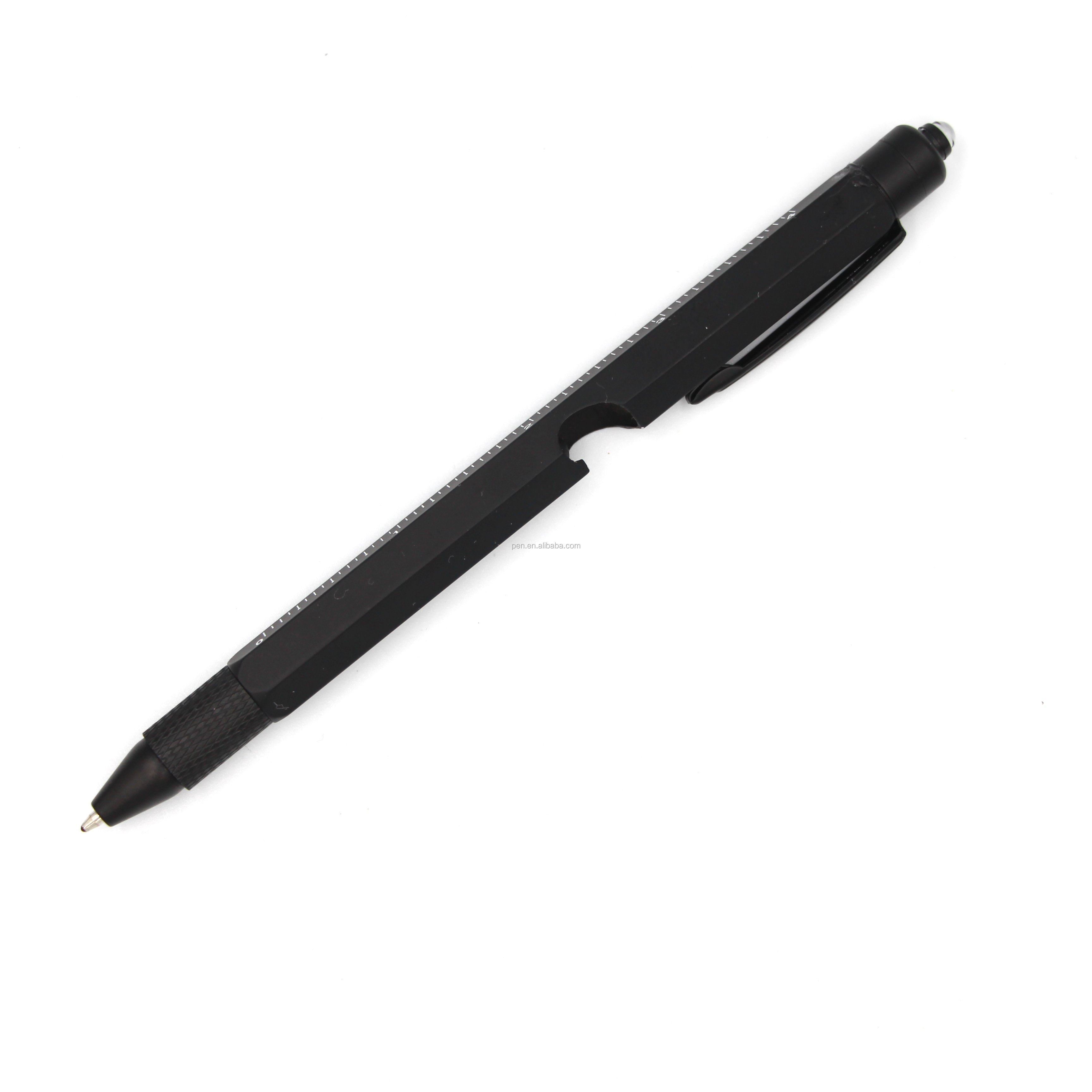 Multi-functional metal ballpoint pen with scale and level made in China