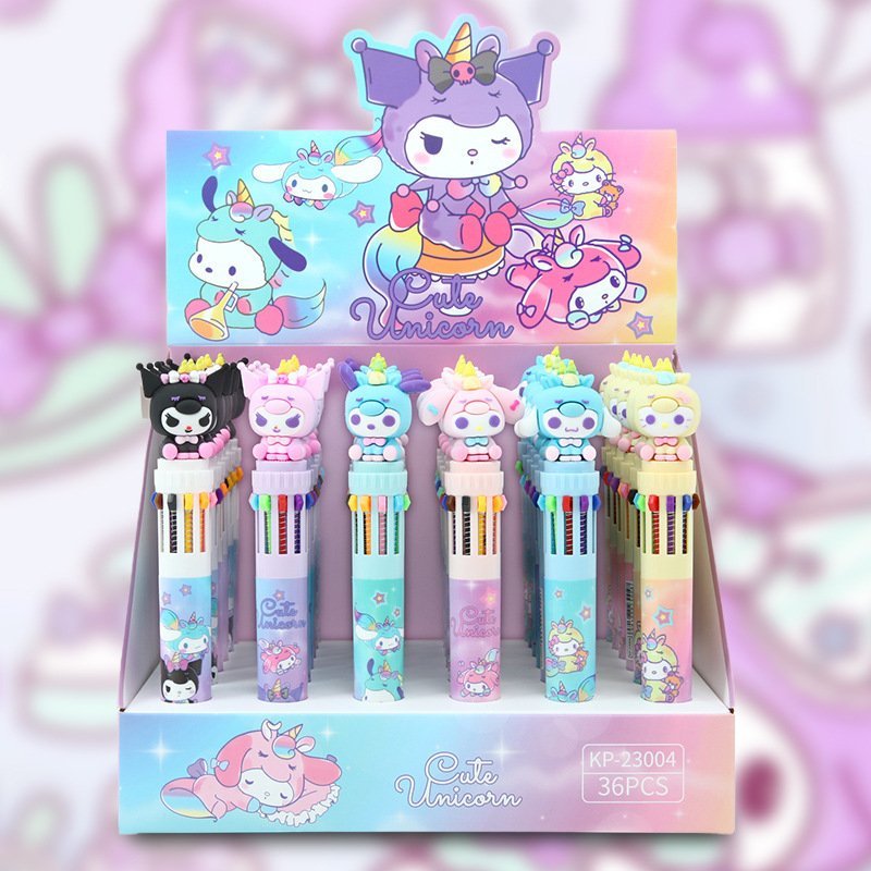 school suppies' ballpoint pen holder korean cartoon Sanrio multi-color pen cute high end ballpoint pen 10 colors