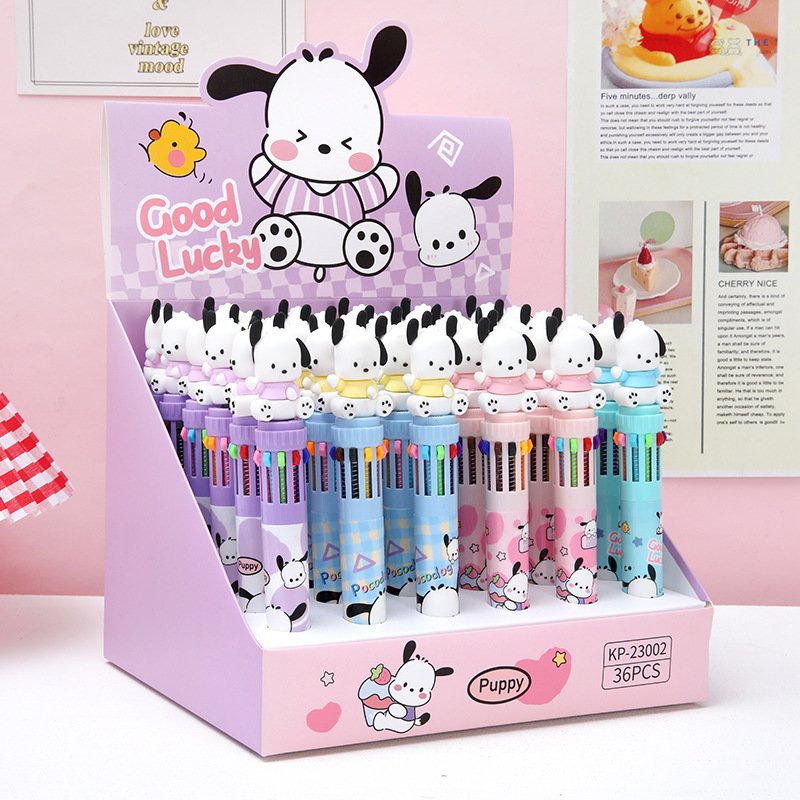 school suppies' ballpoint pen holder korean cartoon Sanrio multi-color pen cute high end ballpoint pen 10 colors