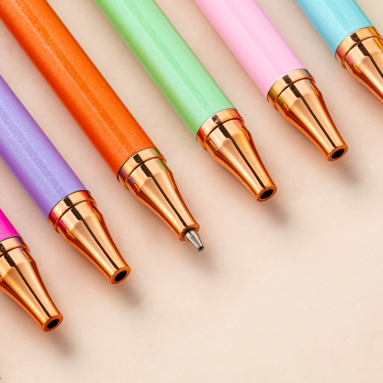Candy colored push metal pen With customized logo Office Student Click Ballpoint Pen New Multi Color Ballpoint Pen