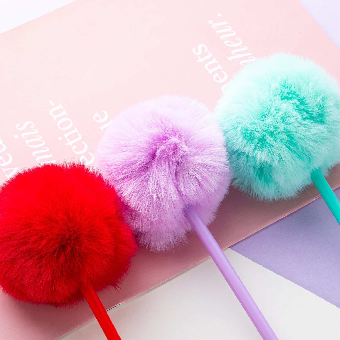 Hairy Ball Pen Cute Girl Account Pen Student Writing Stationery Plush Ballpoint Pen Wholesale
