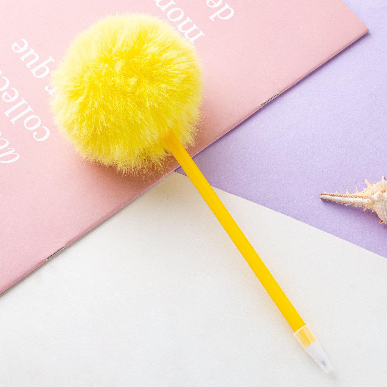 Hairy Ball Pen Cute Girl Account Pen Student Writing Stationery Plush Ballpoint Pen Wholesale
