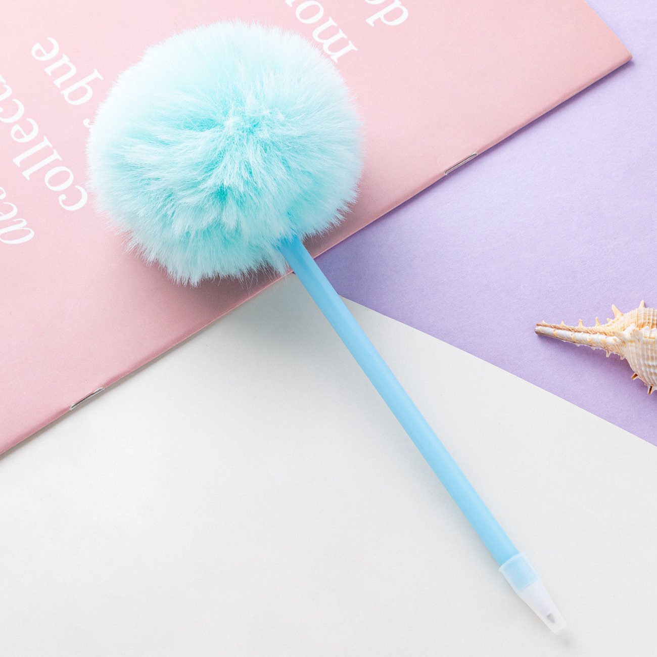 Hairy Ball Pen Cute Girl Account Pen Student Writing Stationery Plush Ballpoint Pen Wholesale