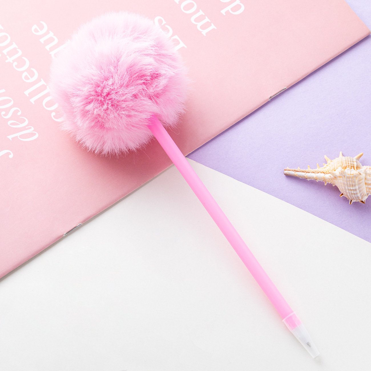 Hairy Ball Pen Cute Girl Account Pen Student Writing Stationery Plush Ballpoint Pen Wholesale