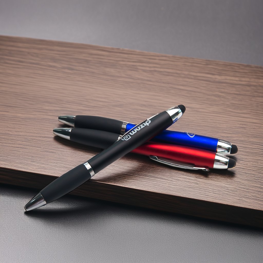 3 in 1 Multi-function Laser Logo LED Light Ballpoint Pen Touch Screen Metal Spray for Gifts Promotions Business Advertising pen