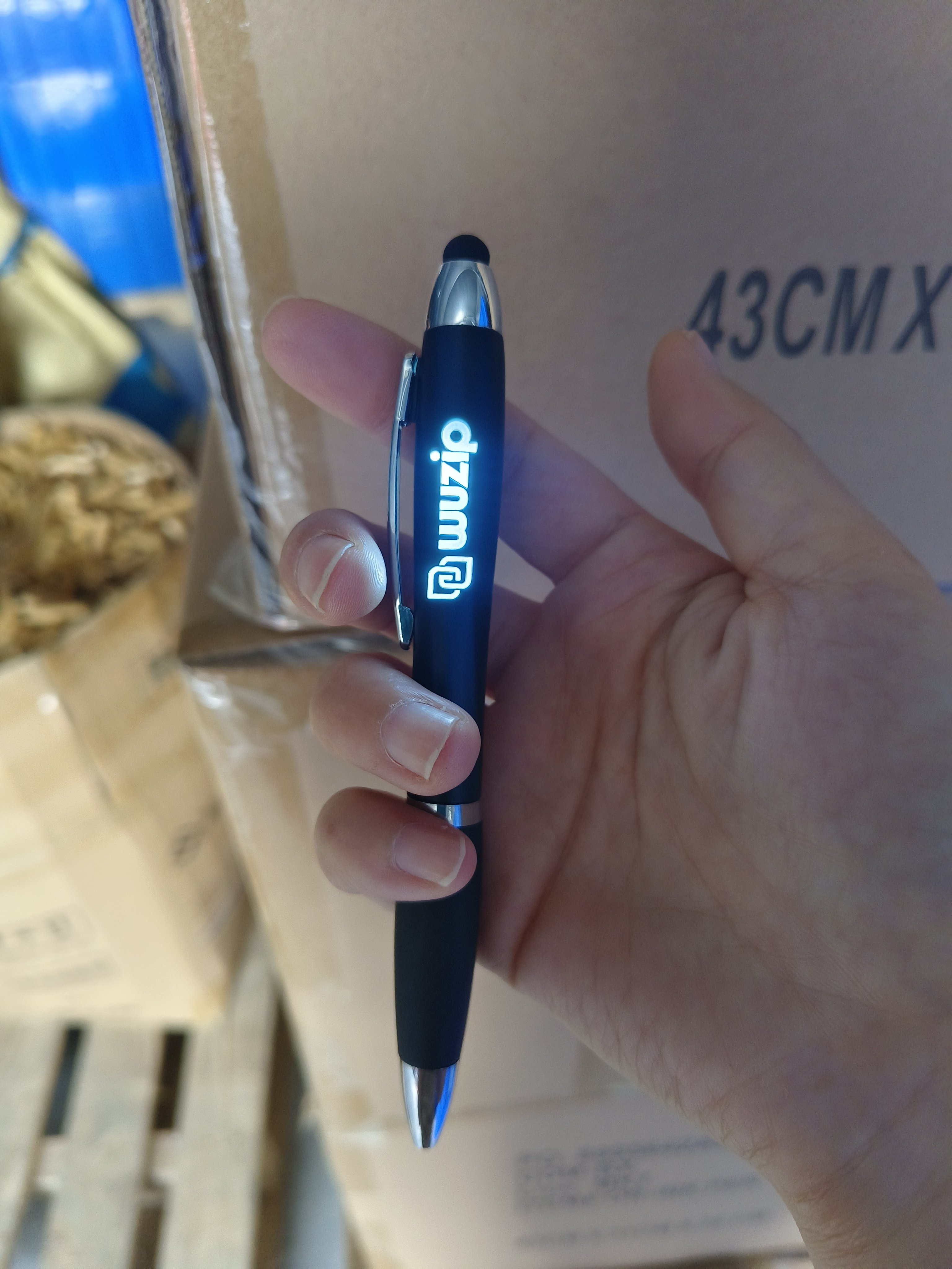 3 in 1 Multi-function Laser Logo LED Light Ballpoint Pen Touch Screen Metal Spray for Gifts Promotions Business Advertising pen